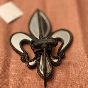 SET OF 2 RUSTIC FLEUR DE LIS MIRRORED WALL HANGING